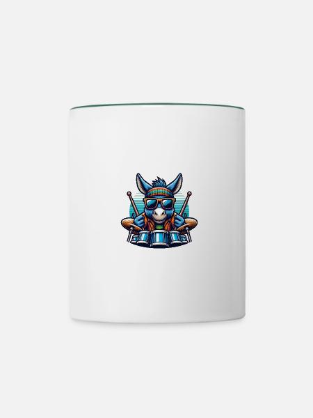 Global - Schwarz ohne Japan Template - Tasse zweifarbig - Weiß/Dunkelgrün