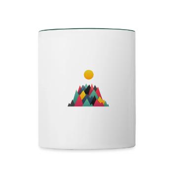 Gebirge - Tasse zweifarbig - Weiß/Dunkelgrün - Vorne