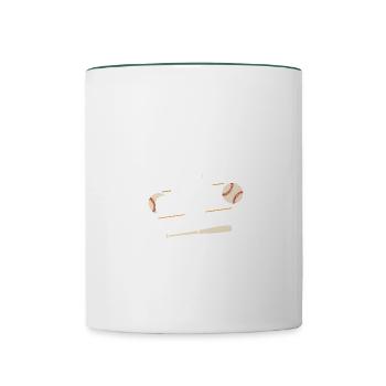 Je peux tout faire par Christ, Baseball Christian - Mug contrasté - blanc/vert foncé - Devant