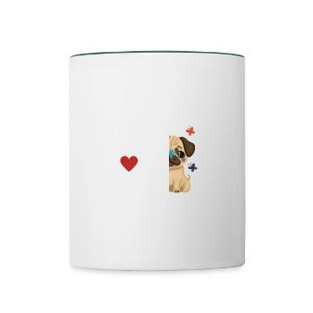 Mignon Carlin Carlin & Kisses Design - Mug contrasté - blanc/vert foncé - Devant