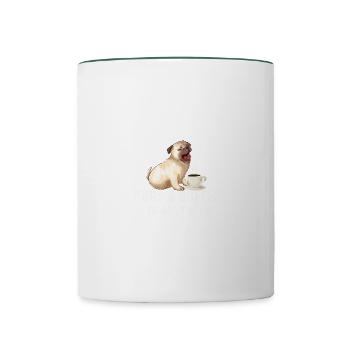 Pugs - Contrasting Mug - white/dark green - Front