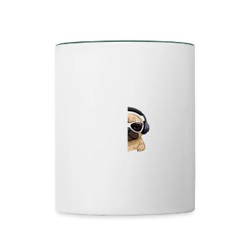 Les seins et le café sont tout ce dont j’ai besoin - Mug contrasté - blanc/vert foncé - Devant