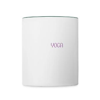 Yoga to get rid of the madness - Contrasting Mug - white/dark green - Front
