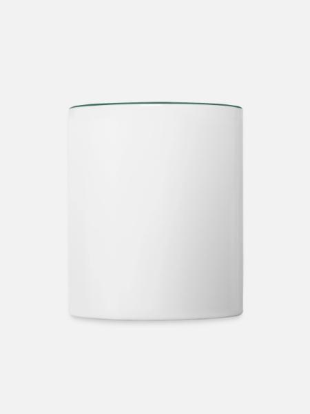 Glücklicher Camper - Tasse zweifarbig - Weiß/Dunkelgrün