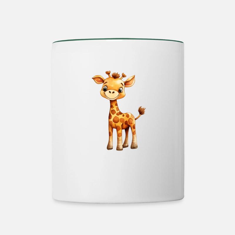 Giraffe I Giraffe class - Contrasting Mug - white/dark green