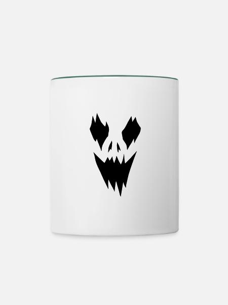 Spooky Desgin - Tasse zweifarbig - Weiß/Dunkelgrün