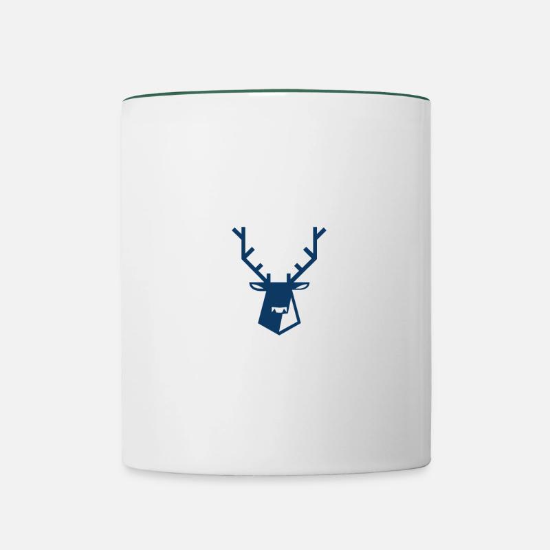 Reindeer - Contrasting Mug - white/dark green