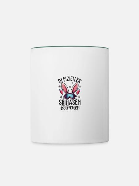 Offizieller Skihasen Betreuer - Tasse zweifarbig - Weiß/Dunkelgrün