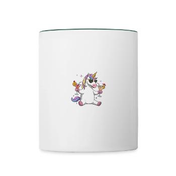 La situation est l’ivresse - Mug contrasté - blanc/vert foncé - Devant
