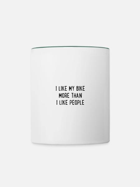 Fahrrad - Tasse zweifarbig - Weiß/Dunkelgrün