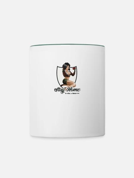 Lotsen-Mädchen-Pine nach oben - Tasse zweifarbig - Weiß/Dunkelgrün