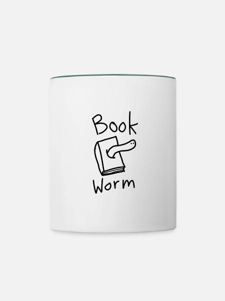 Bookworm - Tasse zweifarbig - Weiß/Dunkelgrün