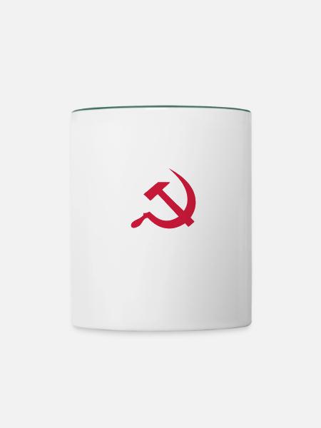 Russland Stern - Tasse zweifarbig - Weiß/Dunkelgrün