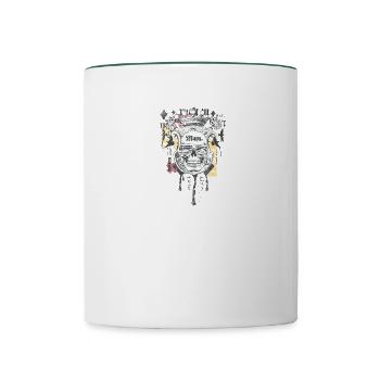 CoolSkull - Tasse zweifarbig - Weiß/Dunkelgrün - Vorne