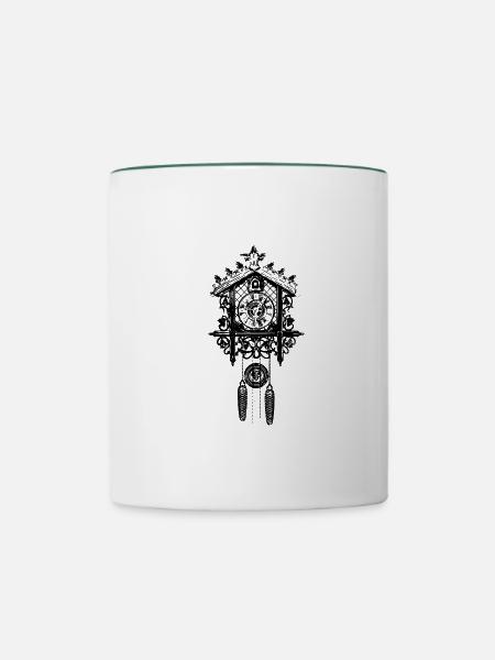 Kuckucksuhr - Tasse zweifarbig - Weiß/Dunkelgrün
