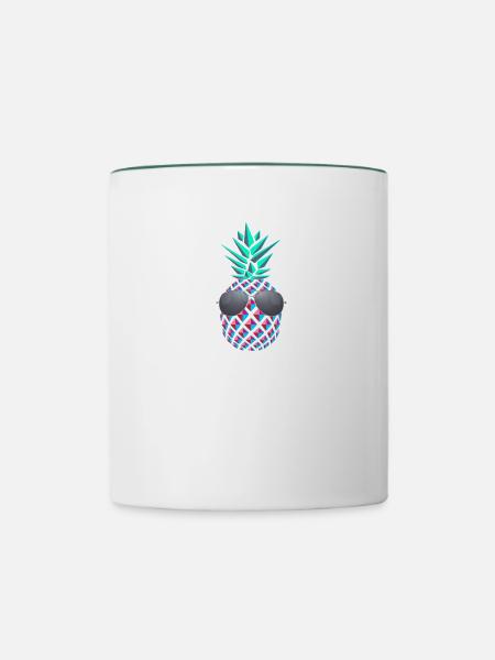 cool ananas - Tasse zweifarbig - Weiß/Dunkelgrün
