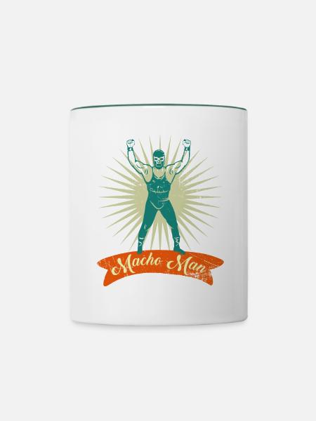 Wrestling Macho Man - Tasse zweifarbig - Weiß/Dunkelgrün
