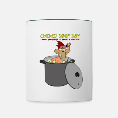 Funny chicken bathes in soup. Chicken soup gift' Mouse Pad | Spreadshirt