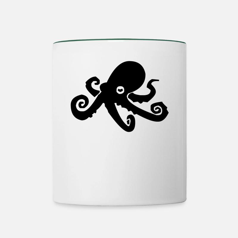 Calamar - Mug contrasté - blanc/vert foncé