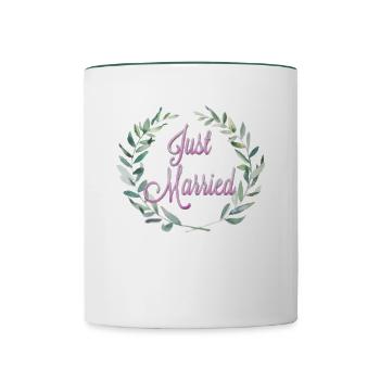 Just married - Contrasting Mug - white/dark green - Front