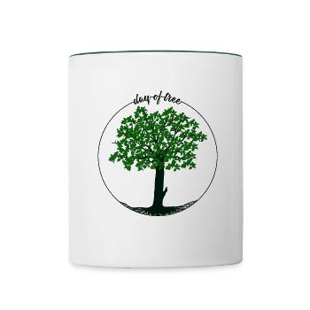 Schöner Baum zum tag des Baumes Geschenkidee - Tasse zweifarbig - Weiß/Dunkelgrün - Vorne