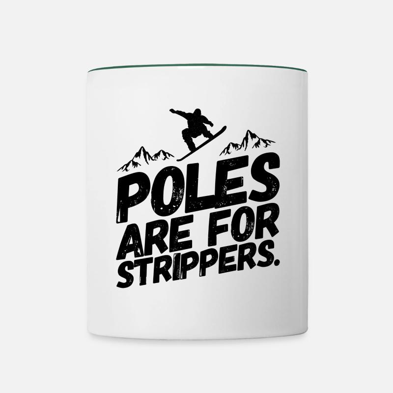 Snowboard Snowboard Snowboarder Décapant - Mug contrasté - blanc/vert foncé