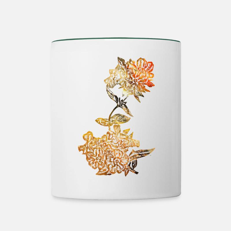 Fleur d’or - Mug contrasté - blanc/vert foncé