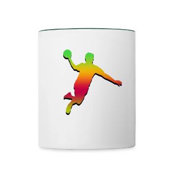 HAND BALLER - Contrasting Mug - white/dark green - Front