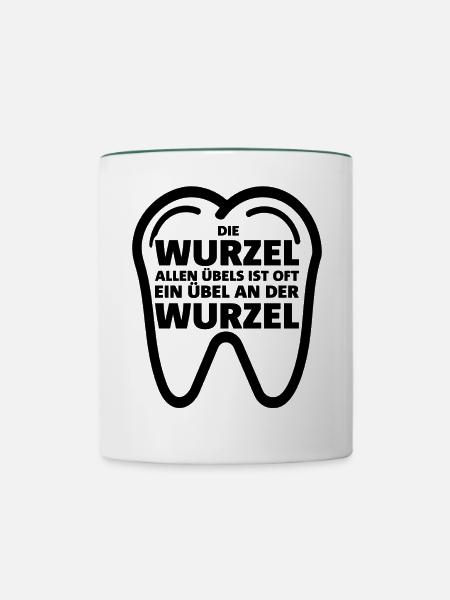 Zahnärzte - Tasse zweifarbig - Weiß/Dunkelgrün