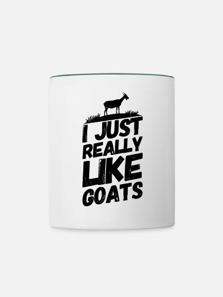 Ziege Ziegenbock Spruch Mögen - Tasse zweifarbig - Weiß/Dunkelgrün