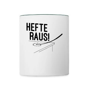 Deutsch Lehrerin Geschenk - Tasse zweifarbig - Weiß/Dunkelgrün - Vorne