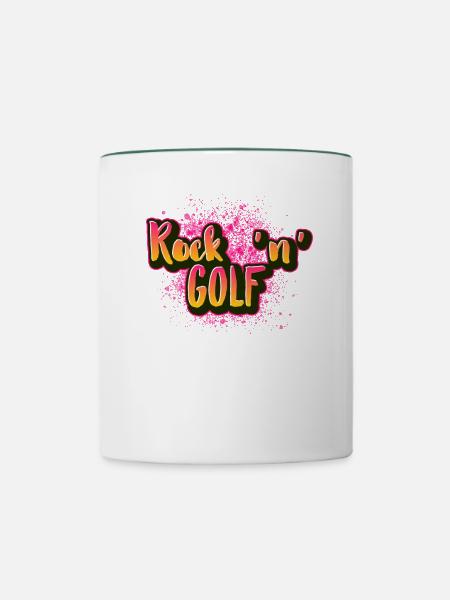Rock n Golf - Tasse zweifarbig - Weiß/Dunkelgrün