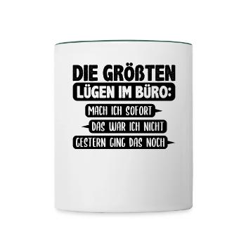 Sekretärin Büro - Tasse zweifarbig - Weiß/Dunkelgrün - Vorne