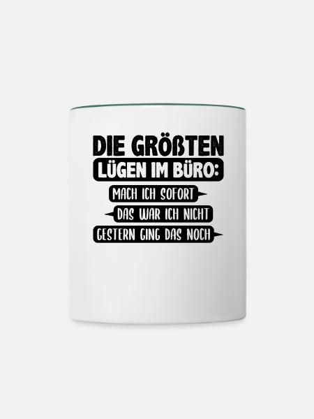 Sekretärin Büro - Tasse zweifarbig - Weiß/Dunkelgrün