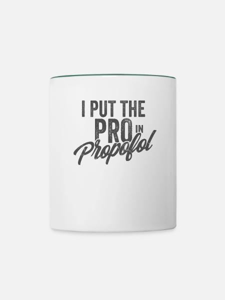 Anästhesist Arzt Mediziner Shirt - Tasse zweifarbig - Weiß/Dunkelgrün
