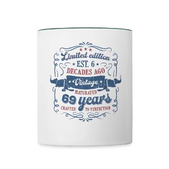 Vintage Legendary - Aged perfectly 69th birthday - Contrasting Mug - white/dark green - Front
