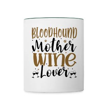Wine Lover BLOODHOUND Mother - Contrasting Mug - white/dark green - Front