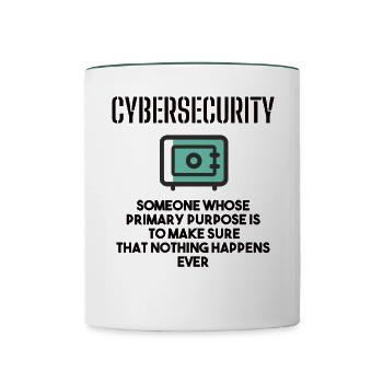 Cybersecurity - IT-Sicherheit Informatiker - Tasse zweifarbig - Weiß/Dunkelgrün - Vorne