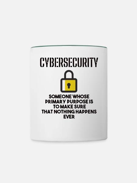 Cybersecurity - IT-Sicherheit Informatiker - Tasse zweifarbig - Weiß/Dunkelgrün