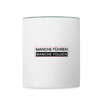 Manche führen manche folgen Chef Leader Lustig - Tasse zweifarbig - Weiß/Dunkelgrün - Vorne