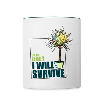 I will survive! - Tasse zweifarbig - Weiß/Dunkelgrün - Vorne