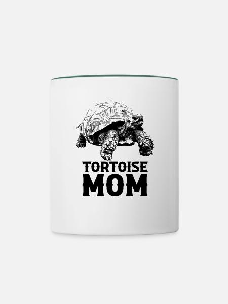 African Sulcata Tortoise - Tasse zweifarbig - Weiß/Dunkelgrün