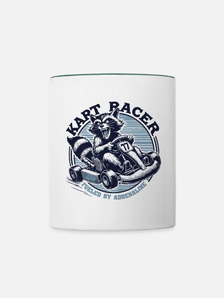Go-Kart Racer Mit Nervenkitzel - Tasse zweifarbig - Weiß/Dunkelgrün