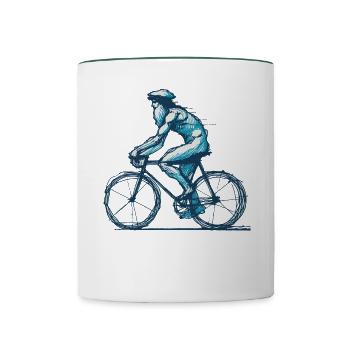 Cyclisme Vélo Oeuvre - Mug contrasté - blanc/vert foncé - Devant