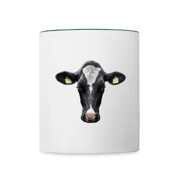Stupid cow - Contrasting Mug - white/dark green - Front