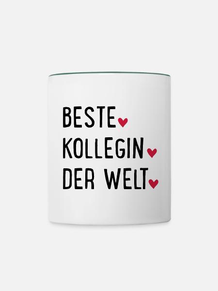Kollegin - Tasse zweifarbig - Weiß/Dunkelgrün