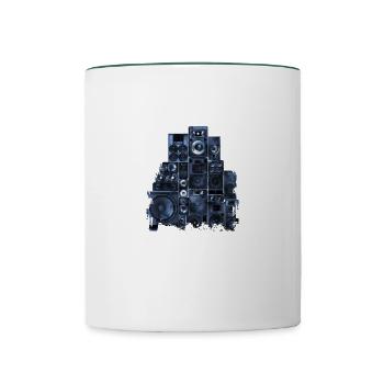 Lautsprecher Turm Rack Subwoofer Musik Anlage Fans - Tasse zweifarbig - Weiß/Dunkelgrün - Vorne
