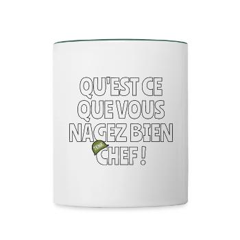 Qu’est-ce que vous nagez bien chef - Mug contrasté - blanc/vert foncé - Devant
