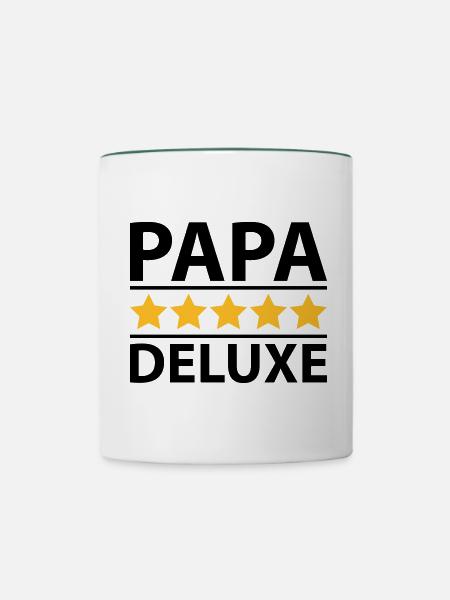 Papa Deluxe - Tasse zweifarbig - Weiß/Dunkelgrün