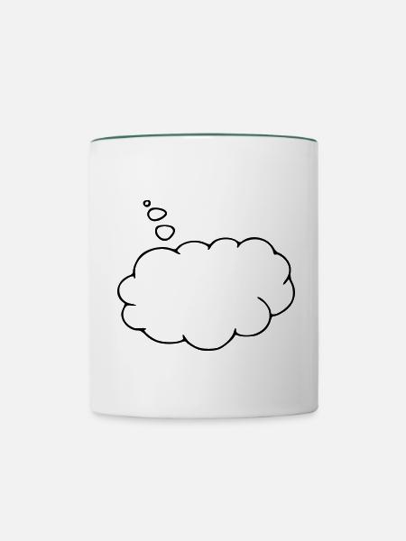 Denkblase - Tasse zweifarbig - Weiß/Dunkelgrün